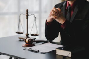 High profile San Diego attorney confidently in a modern law office, symbolizing professionalism, discretion, and strategic legal representation.