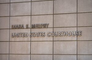 Diana E. Murphy United States Courthouse sign, the federal courthouse in Minneapolis, District of Minnesota